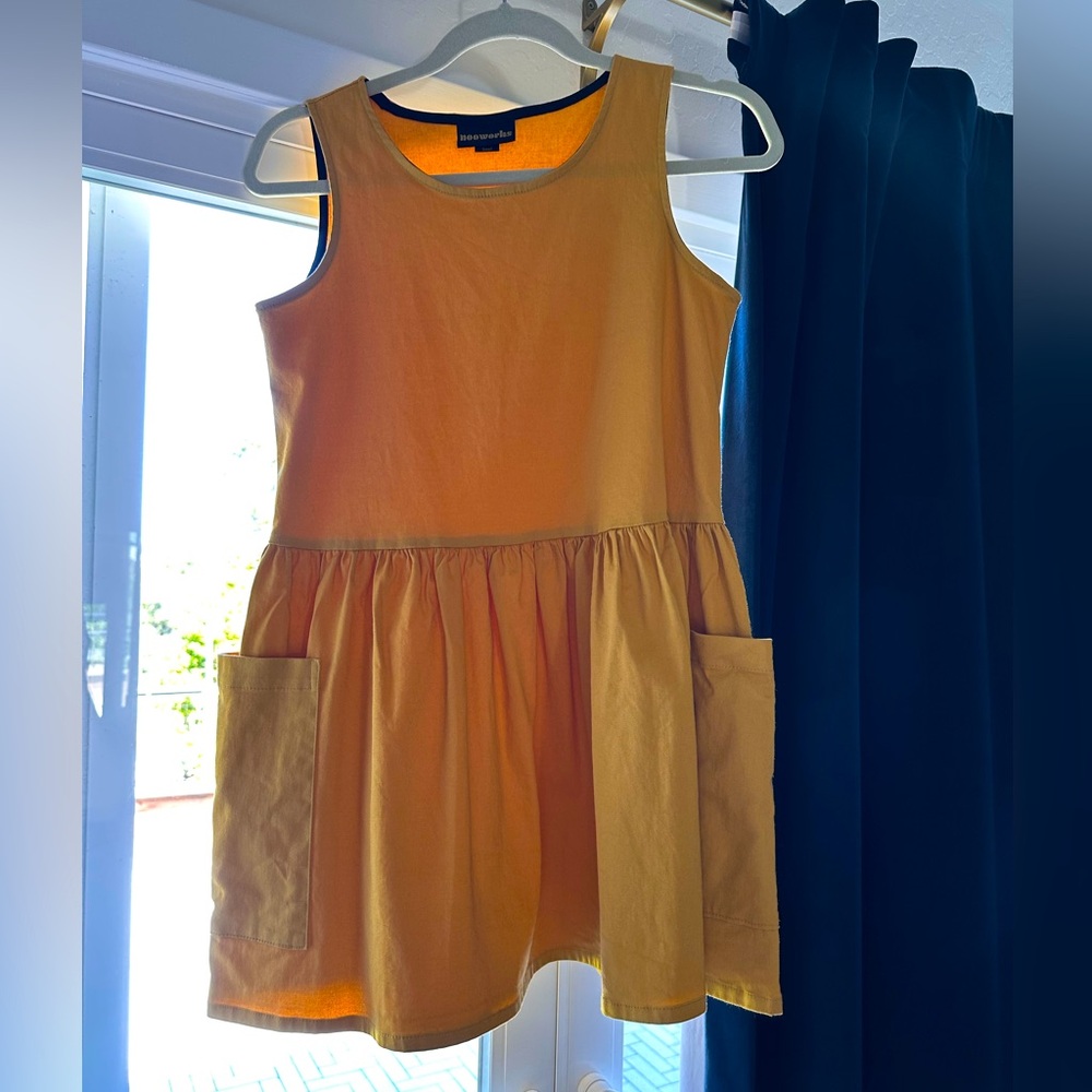 Nooworks big pocket dress in mustard yellow size small